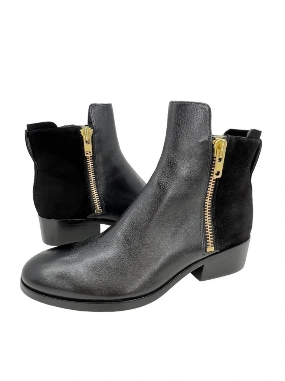 3.1 Phillip Lim Alexa Boots Black Leather & Suede Moto Ankle Size 39 = 8.5 EUC